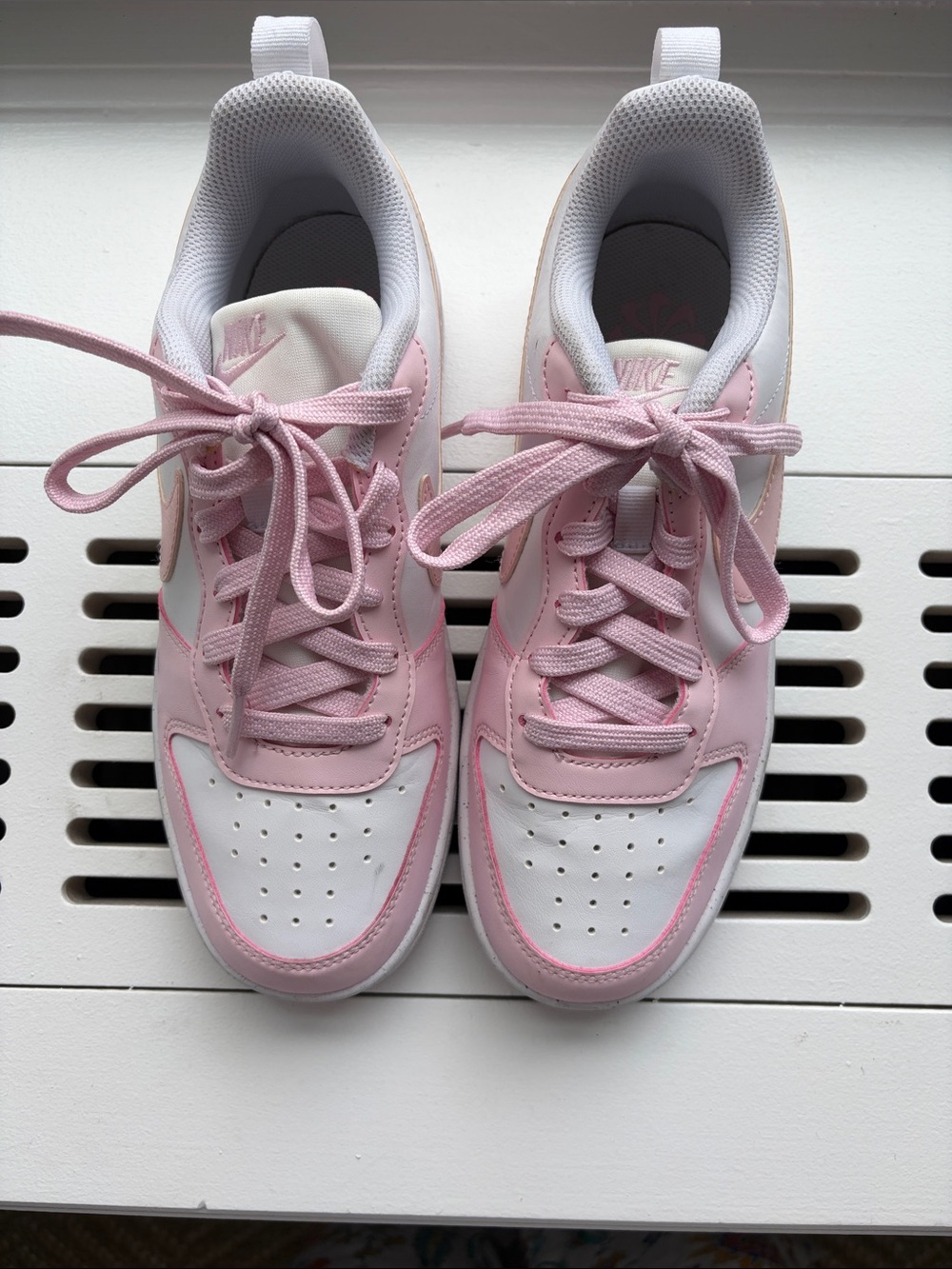 Nike size 5.5 Women’s Low-Top Sneakers in Pink and White